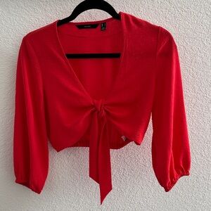 VERO MODA Red Tie-Front Blouse